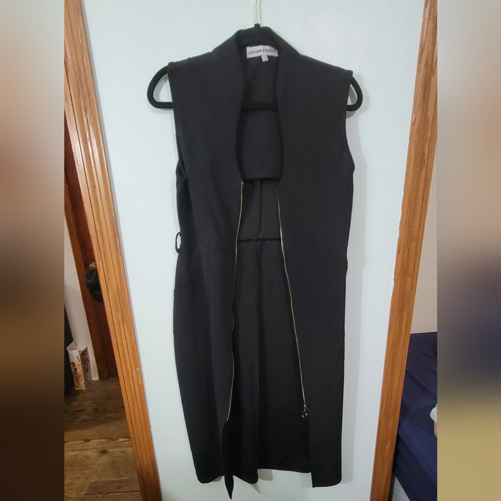 Elegant Black Dress with Gold Zipper